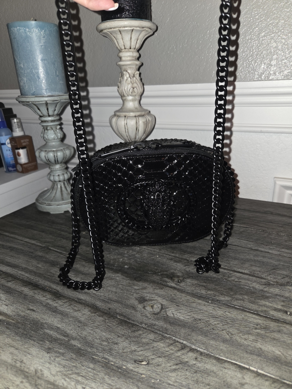 Kurt Geiger Black Textured Crossbody Bag with Matching Wallet - Picture 12 of 14